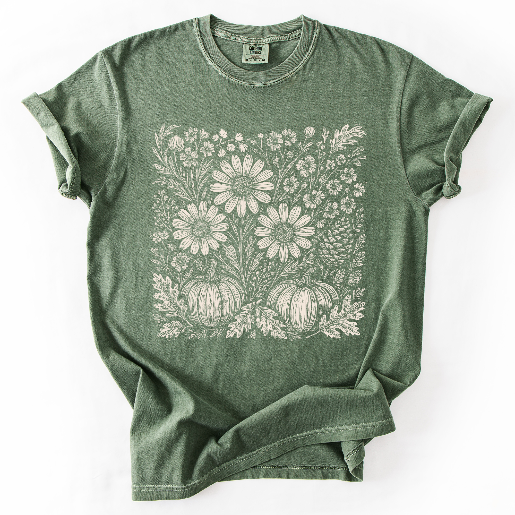 Autumn Wildflowers, Minimalist, Gorgeous, Fall, Pumpkin, Comfort Colors T-Shirt