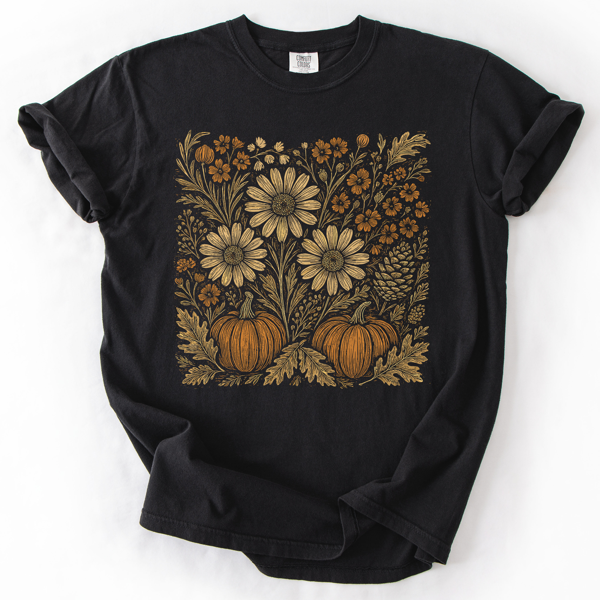 Autumn Wildflowers, Minimalist, Gorgeous, Fall, Pumpkin, Comfort Colors T-Shirt