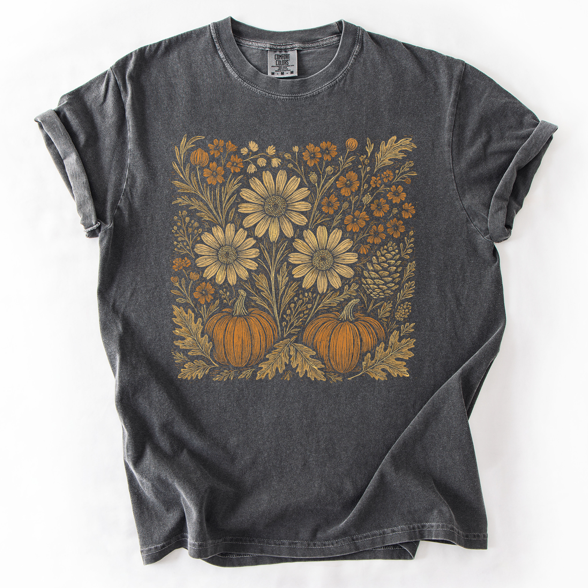 Autumn Wildflowers, Minimalist, Gorgeous, Fall, Pumpkin, Comfort Colors T-Shirt