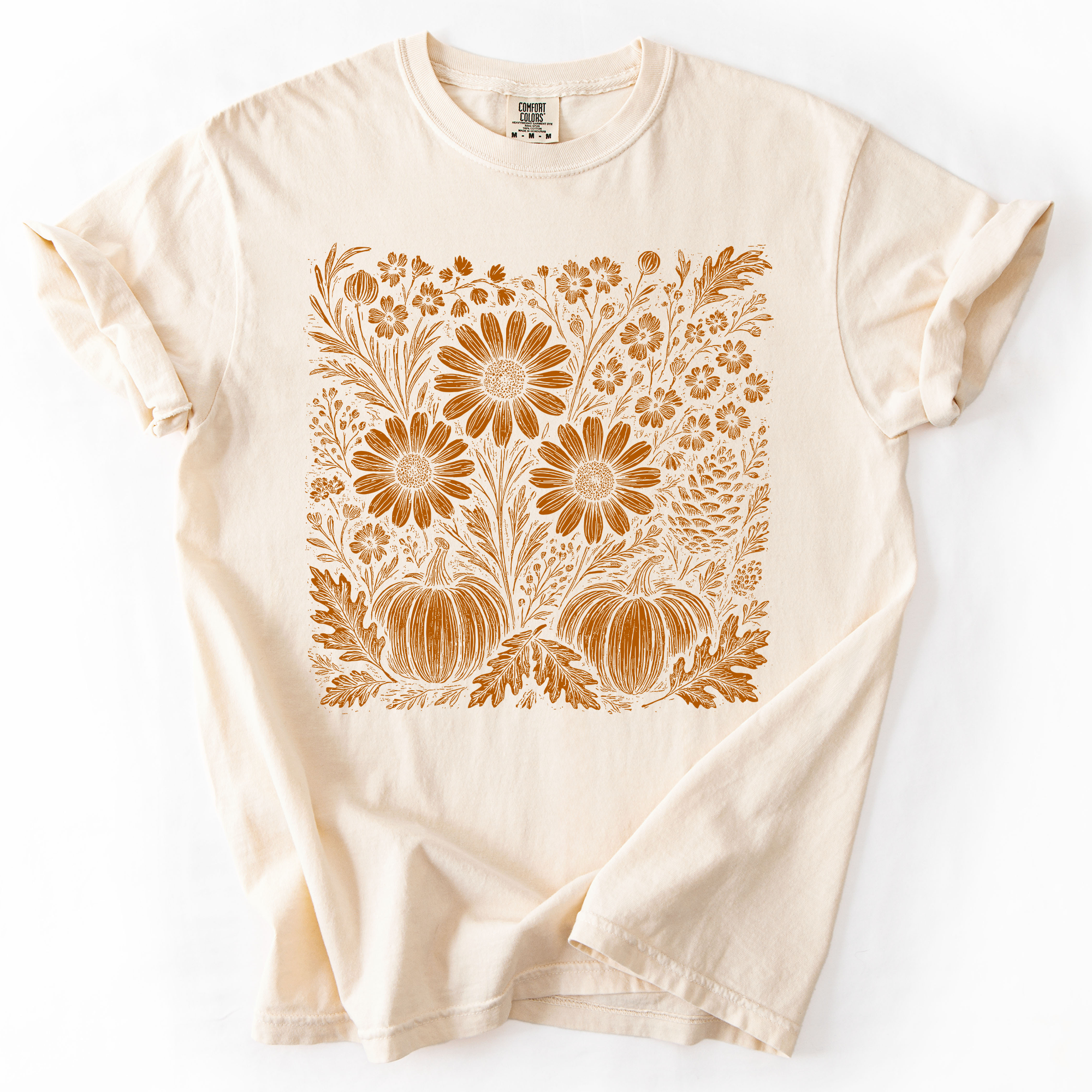 Autumn Wildflowers, Minimalist, Gorgeous, Fall, Pumpkin, Comfort Colors T-Shirt