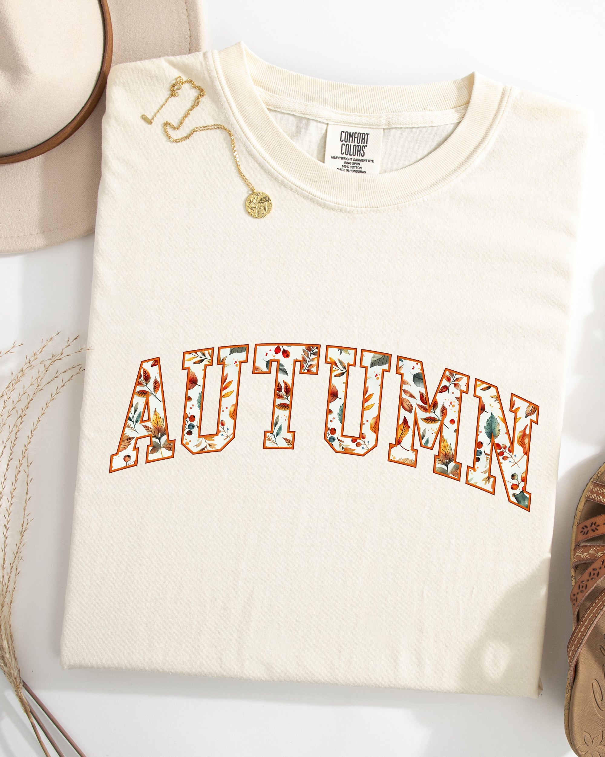 Autumn, Varsity, Fall, Collegiate, Retro, Vintage, Halloween Shirt Comfort Colors T-Shirt