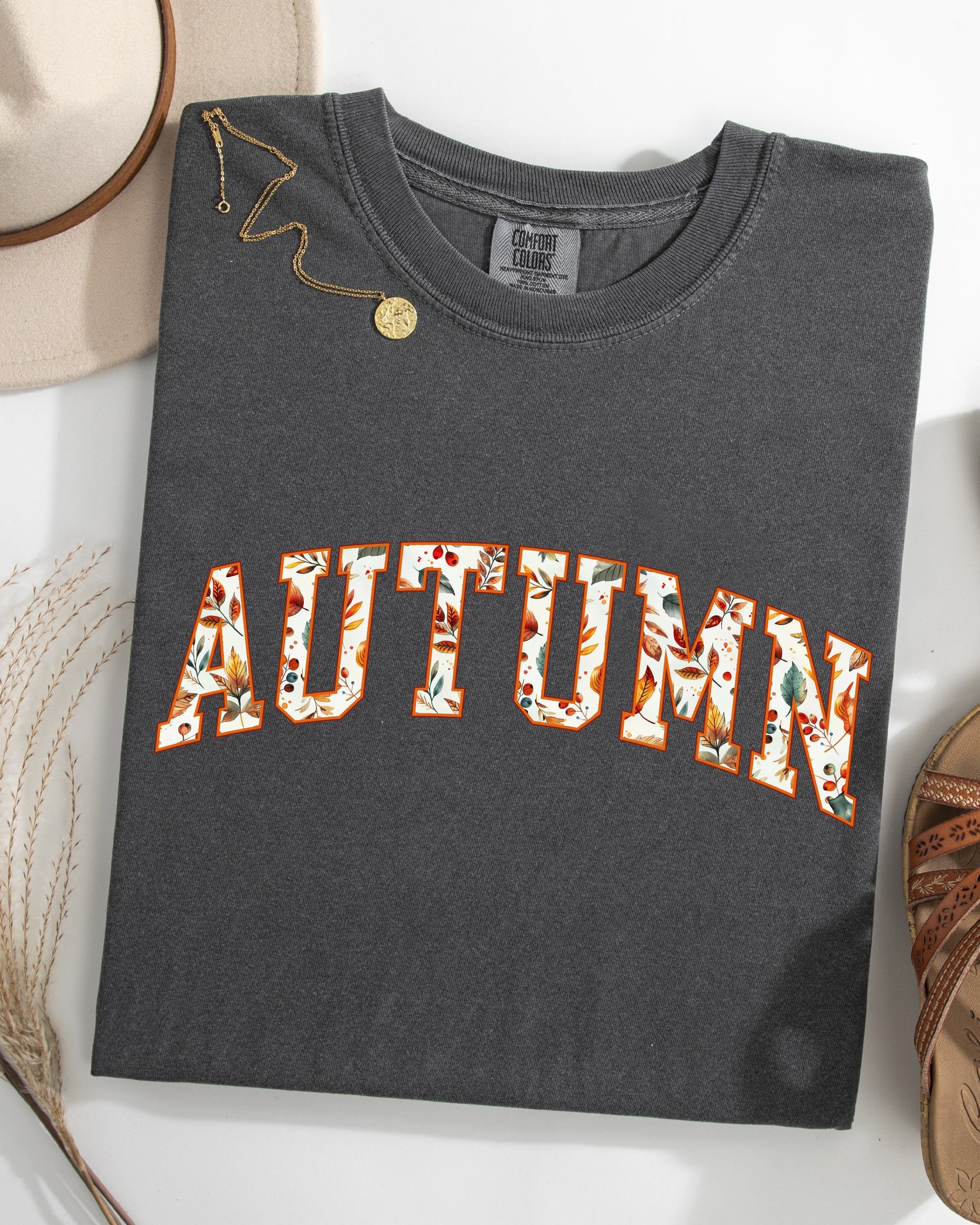 Autumn, Varsity, Fall, Collegiate, Retro, Vintage, Halloween Shirt Comfort Colors T-Shirt