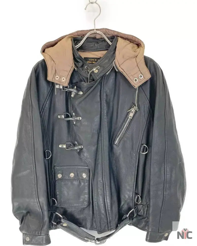 Avirex B-7 Black Leather Tanker Jacket Clanton Jacket