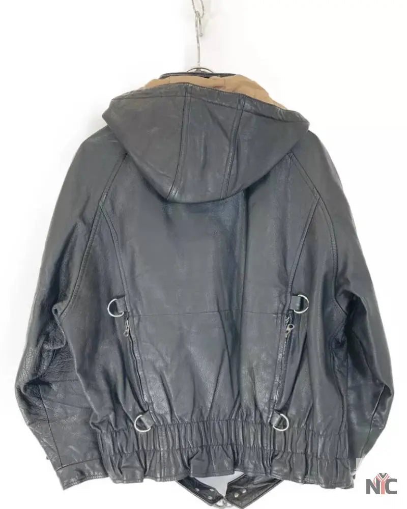 Avirex B-7 Black Leather Tanker Jacket Clanton Jacket