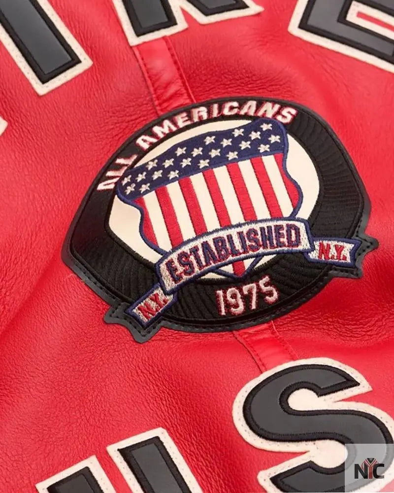 Avirex B3 Bomber Red Shearling Leather Jacket Clanton Jacket