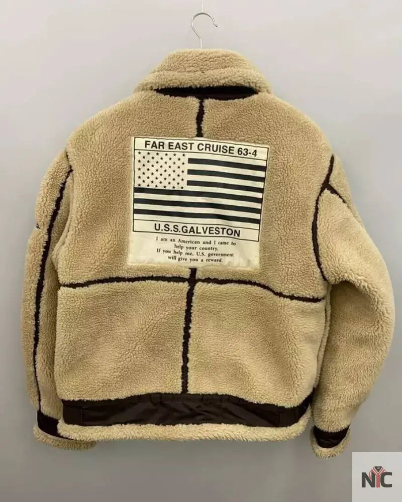 Avirex Retro B-3 Top Gun Beige Bomber Flight Jacket Clanton Jacket