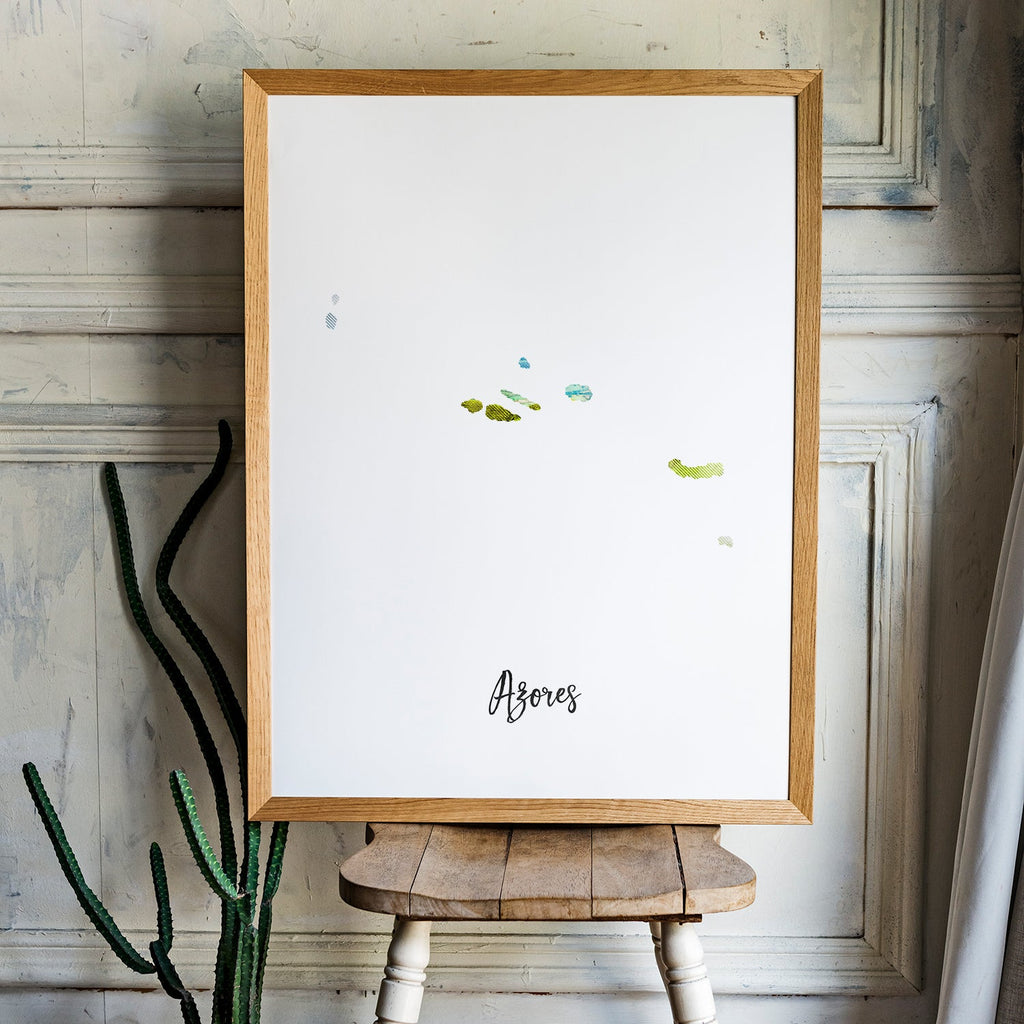 Azores Watercolor Map