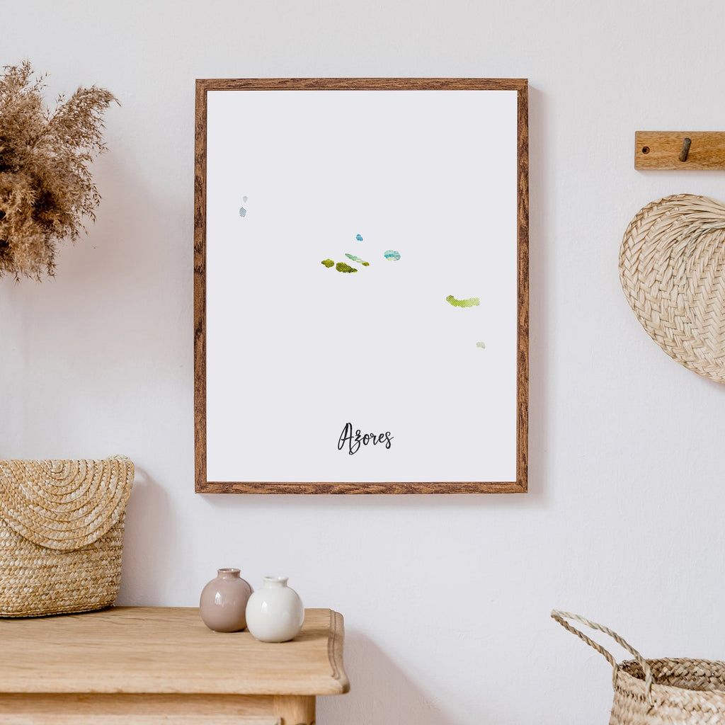 Azores Watercolor Map