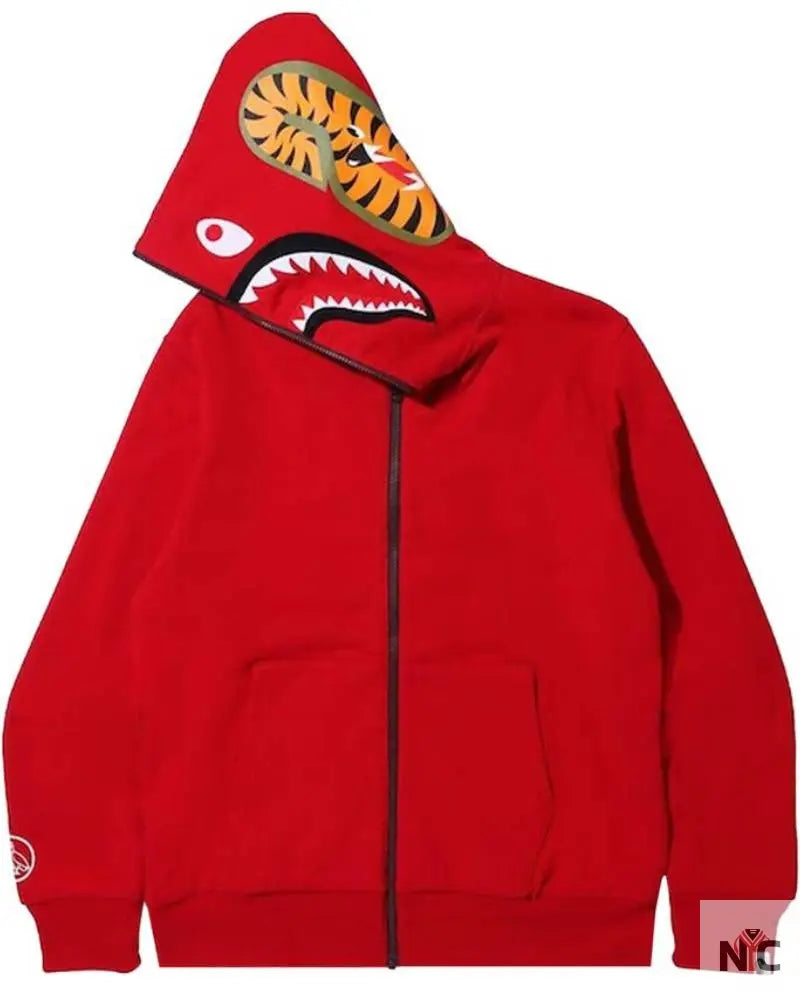 BAPE x OVO Woodland Camo Shark Reversible Full Zip Hoodie Clanton Jacket