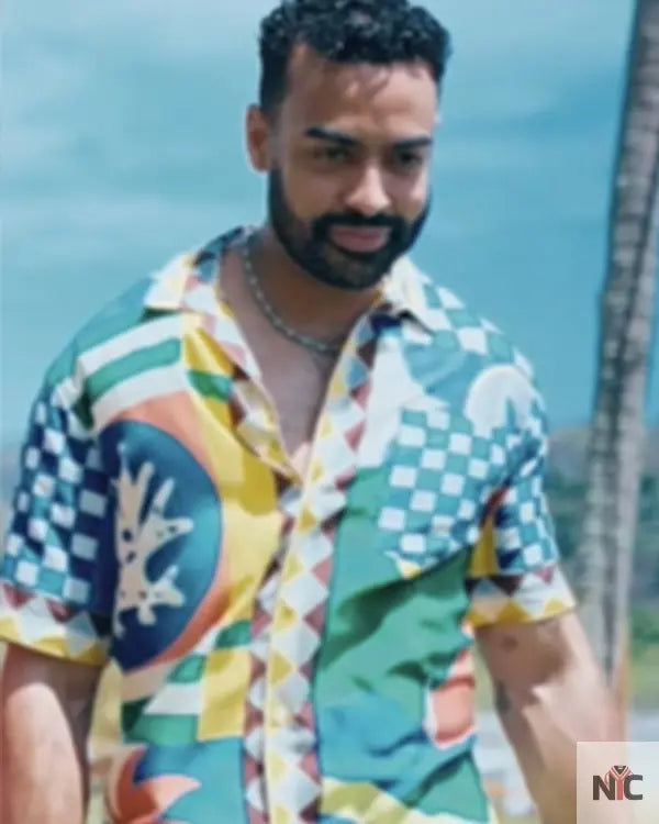 Bachelor In Paradise S10 Justin Glaze Printed Camp Shirt Clanton Jacket