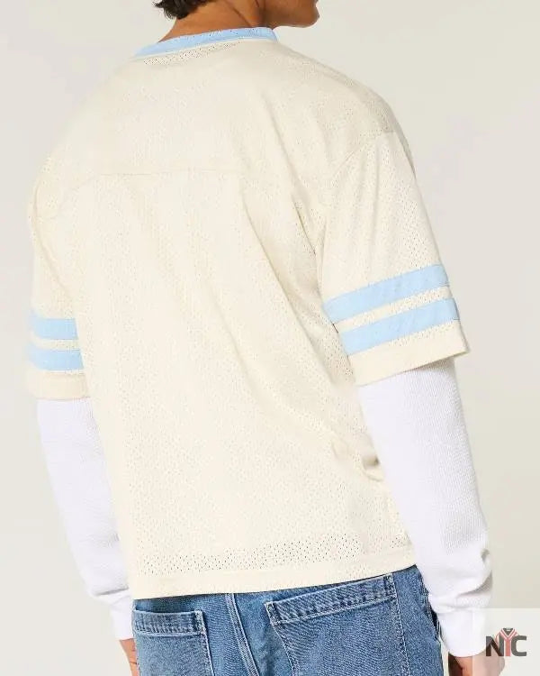 Bachelor in Paradise Justin Glaze Blue and White Jersey Clanton Jacket