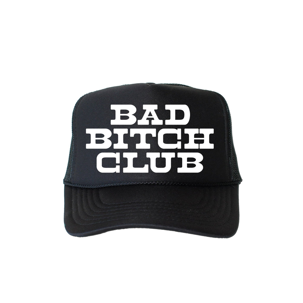 Bad Bitch Club, Sassy, Funny, Black Snapback Trucker Hat