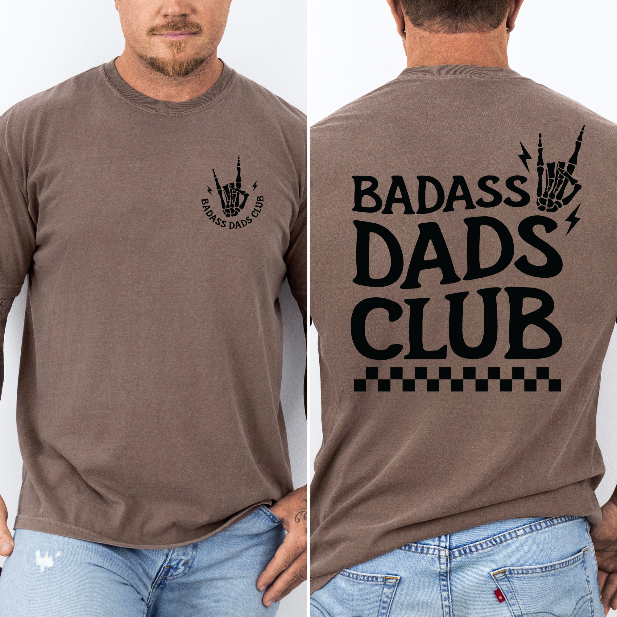 Badass Dads Club, Skeleton, Brother, Father's Day, Husband, Guy Gift, Comfort Colors T-Shirt