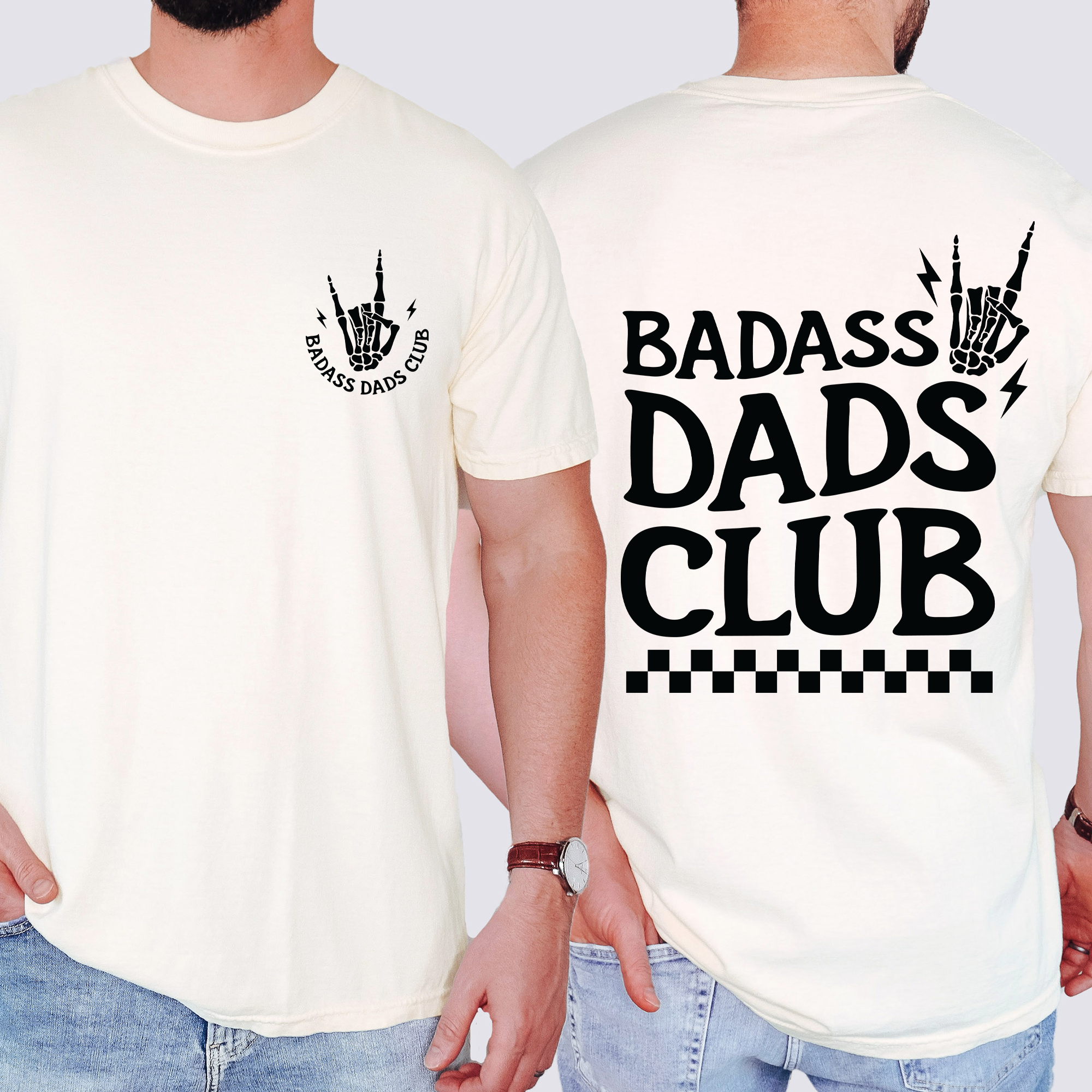 Badass Dads Club, Skeleton, Brother, Father's Day, Husband, Guy Gift, Comfort Colors T-Shirt