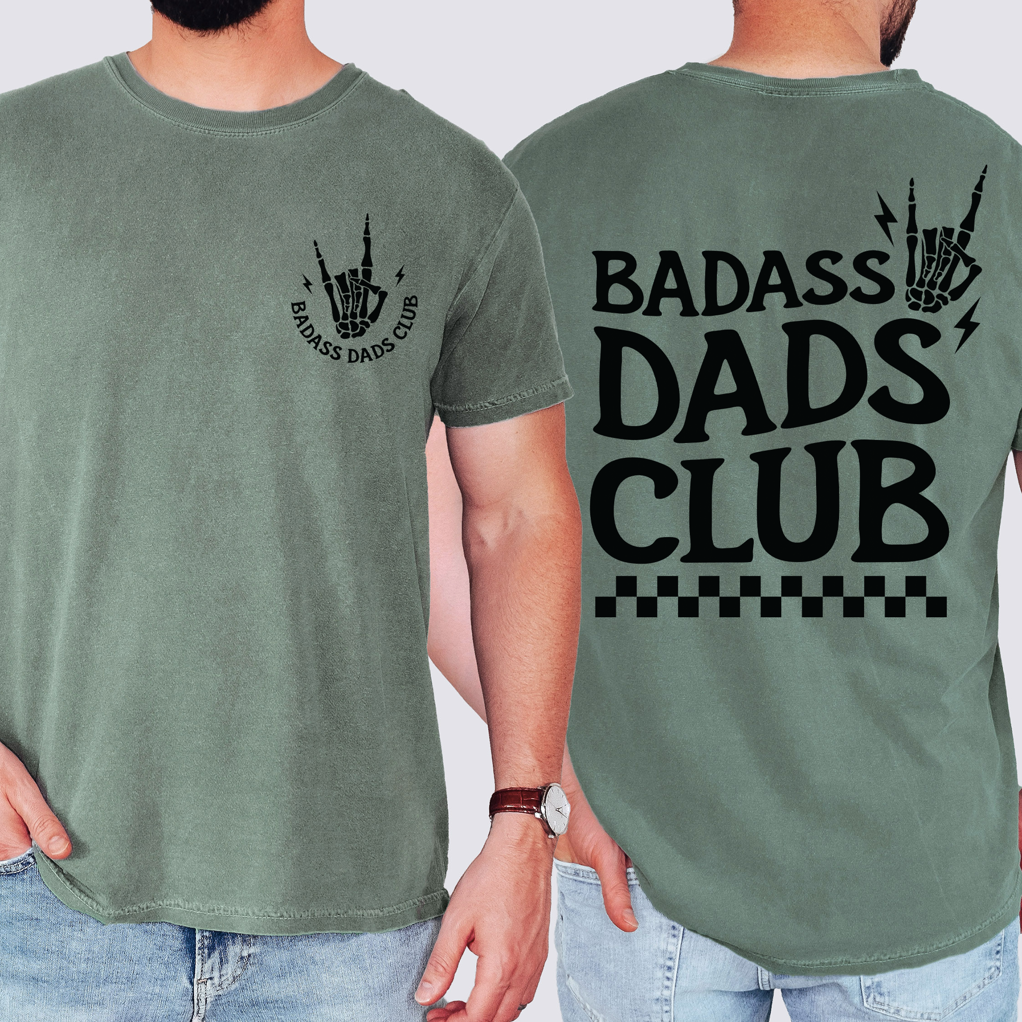 Badass Dads Club, Skeleton, Brother, Father's Day, Husband, Guy Gift, Comfort Colors T-Shirt