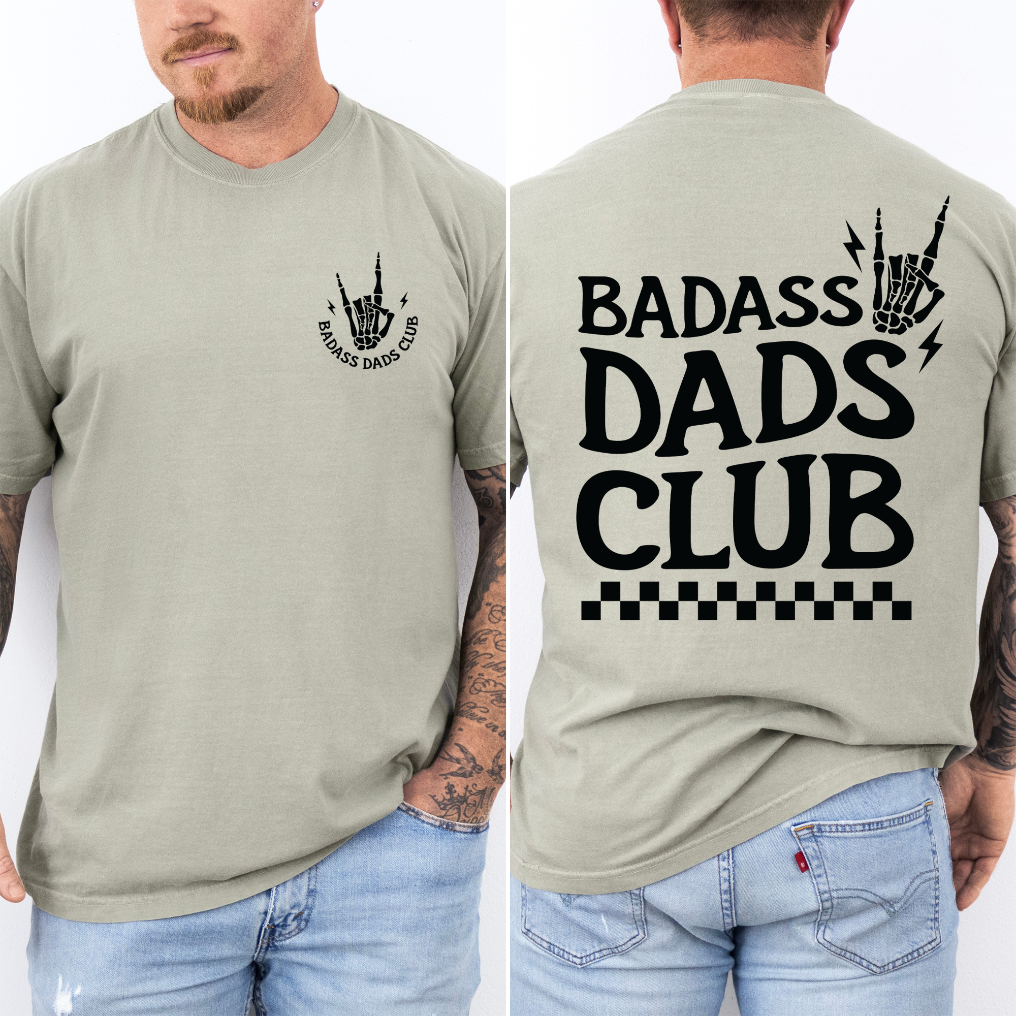 Badass Dads Club, Skeleton, Brother, Father's Day, Husband, Guy Gift, Comfort Colors T-Shirt