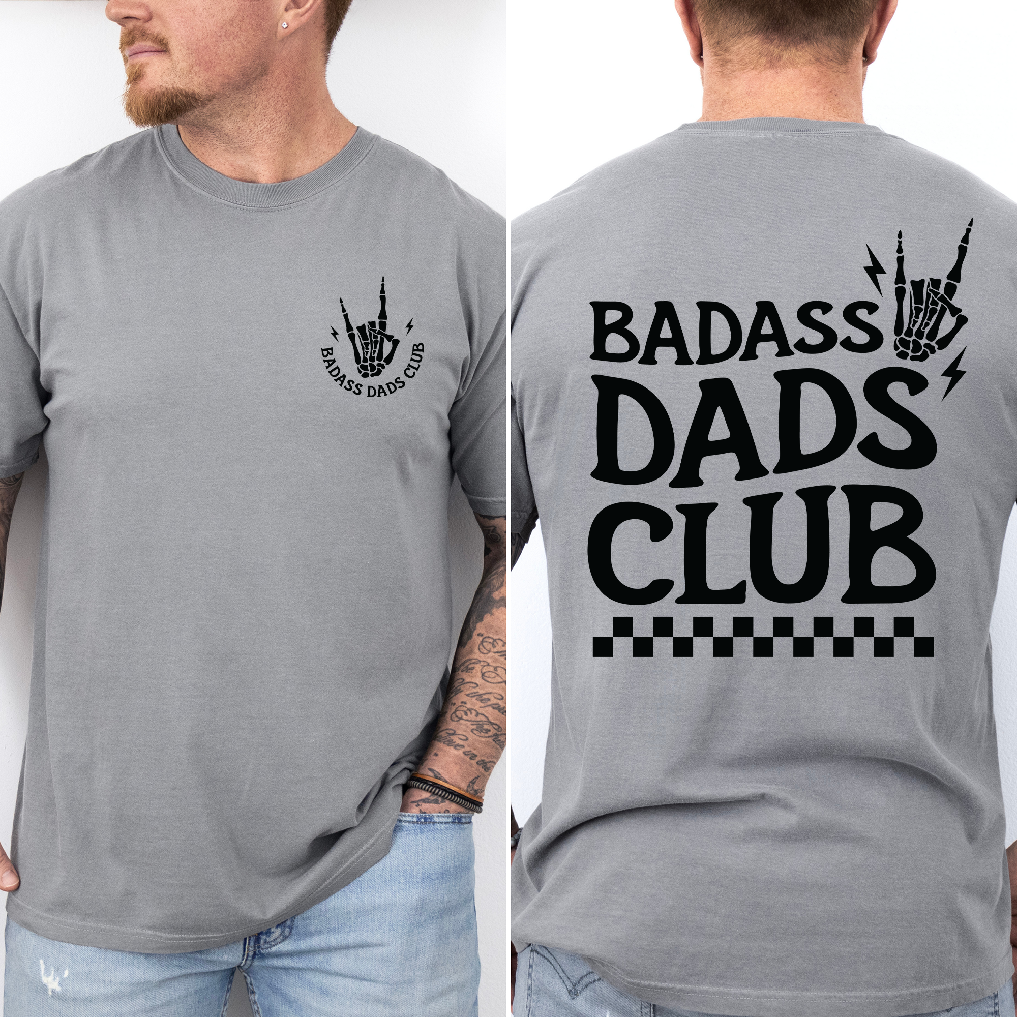 Badass Dads Club, Skeleton, Brother, Father's Day, Husband, Guy Gift, Comfort Colors T-Shirt