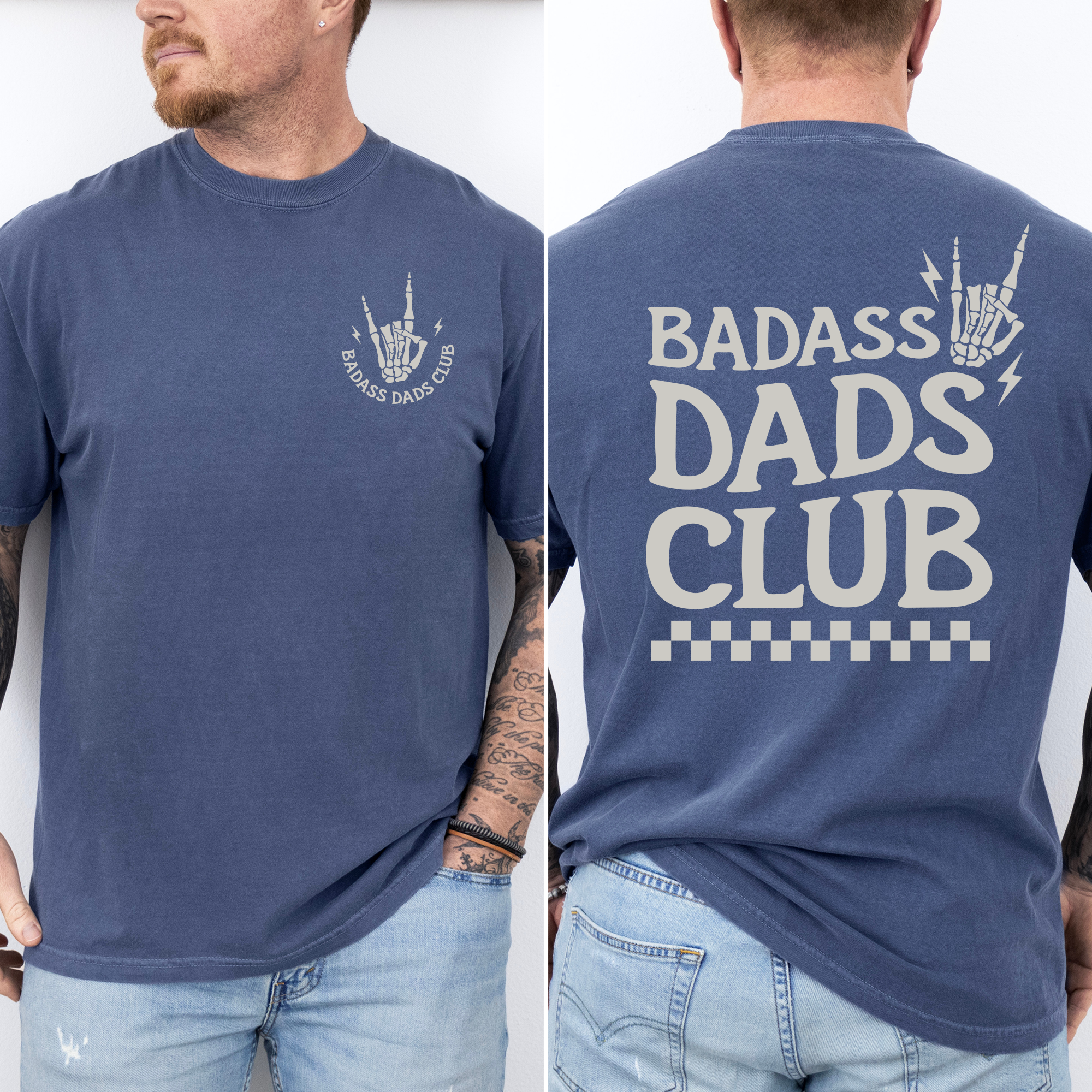 Badass Dads Club, Skeleton, Brother, Father's Day, Husband, Guy Gift, Comfort Colors T-Shirt