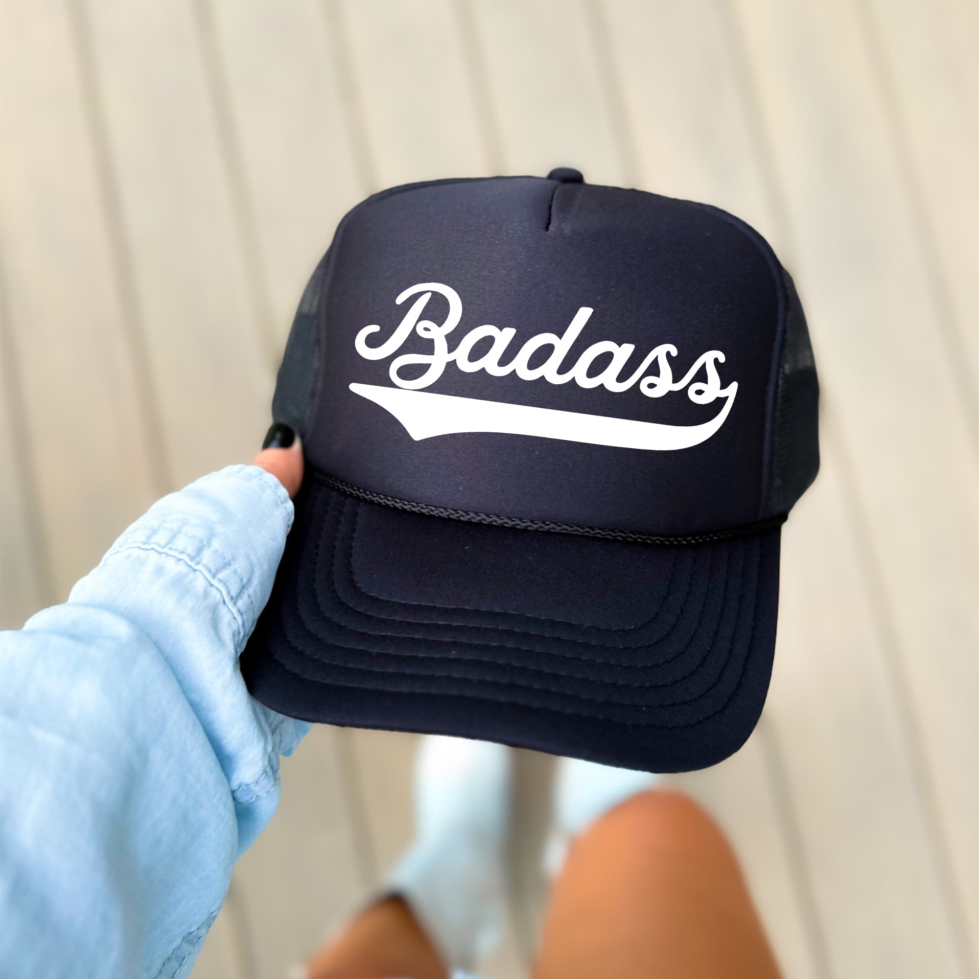 Badass, Sassy, Funny, Black Snapback Trucker Hat