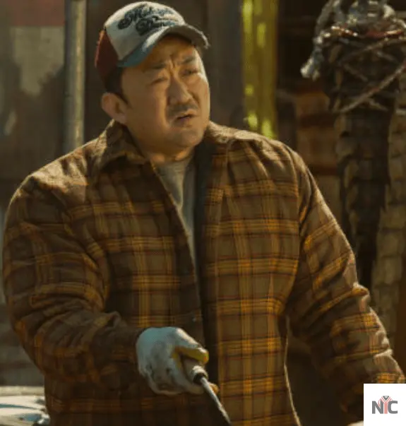 Badland Hunters 2024 Ma Dong-seok Yellow Plaid Jacket Clanton Jacket