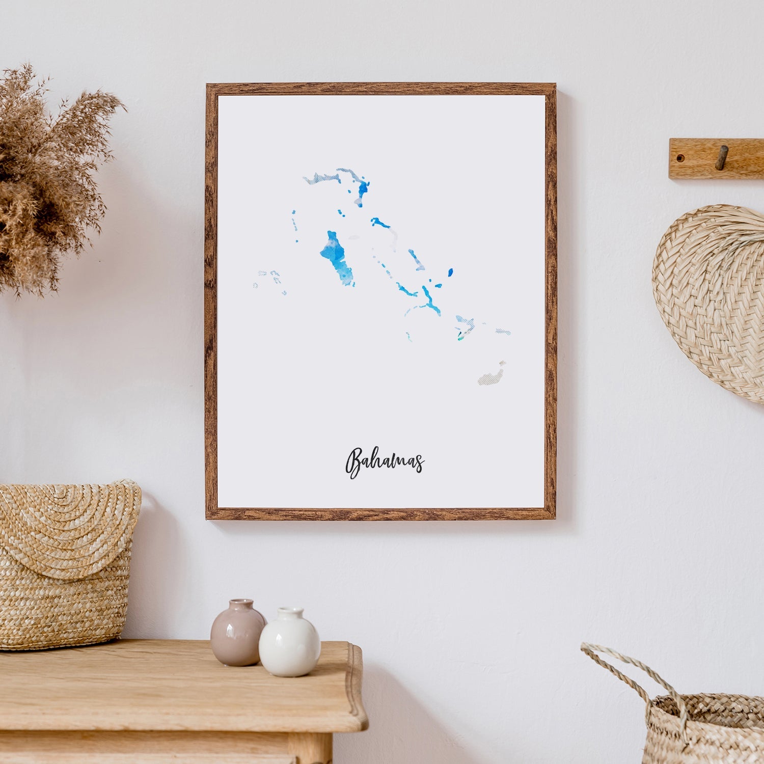 Bahamas Watercolor Map