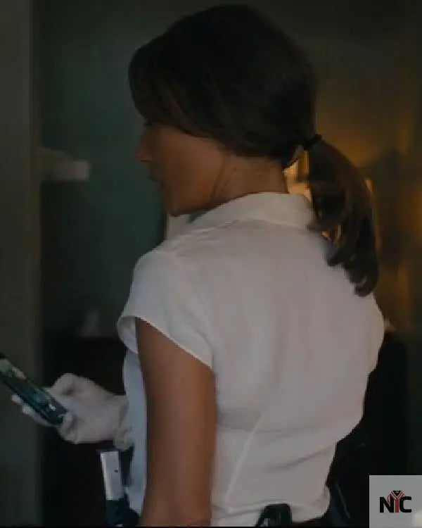 Ballard S01 Maggie Q White Shirt Clanton Jacket