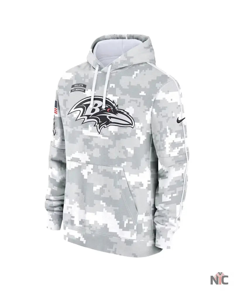 Baltimore Ravens Salute To Service Camo 2024 Hoodie Clanton Jacket