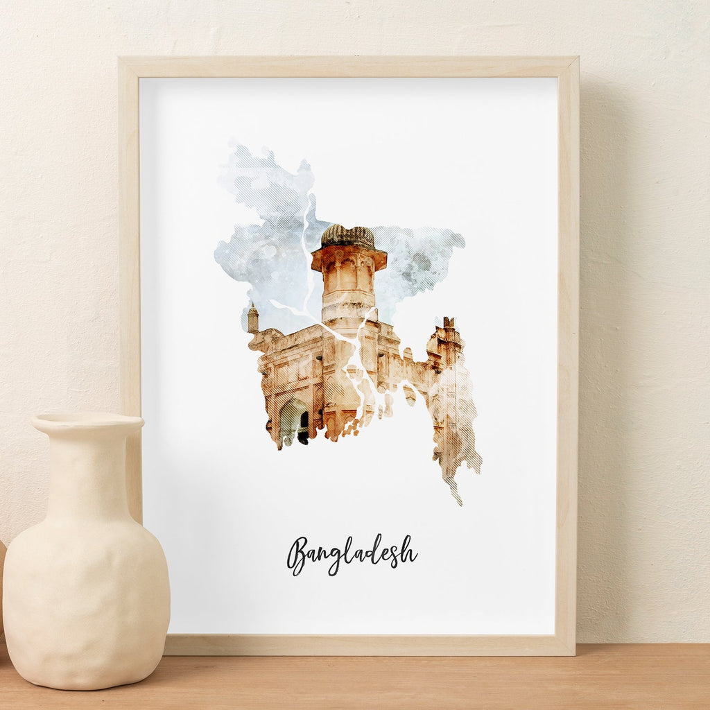 Bangladesh Watercolor Map