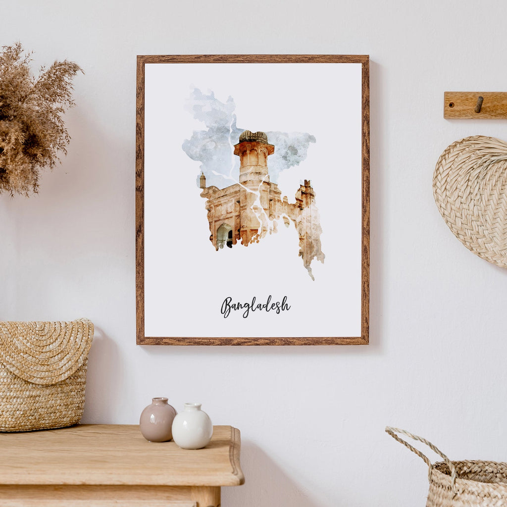 Bangladesh Watercolor Map