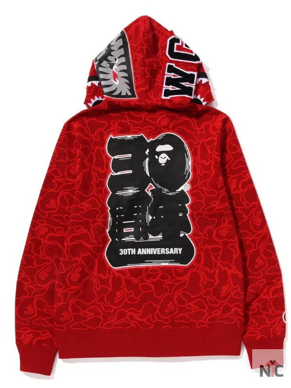 Bape 30th Anniversary Line Camo Shark Full Zip Hoodie Clanton Jacket