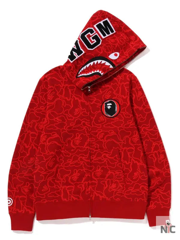 Bape 30th Anniversary Line Camo Shark Full Zip Hoodie Clanton Jacket
