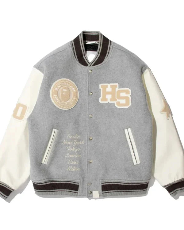 Bape X Highsnobiety Multi Logo Varsity Jacket USA Jackets