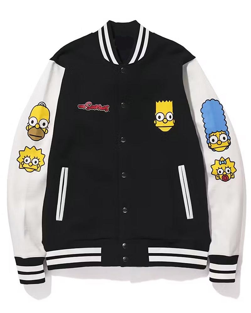 Bape Simpsons Baby Milo Varsity Jacket Clanton Jacket