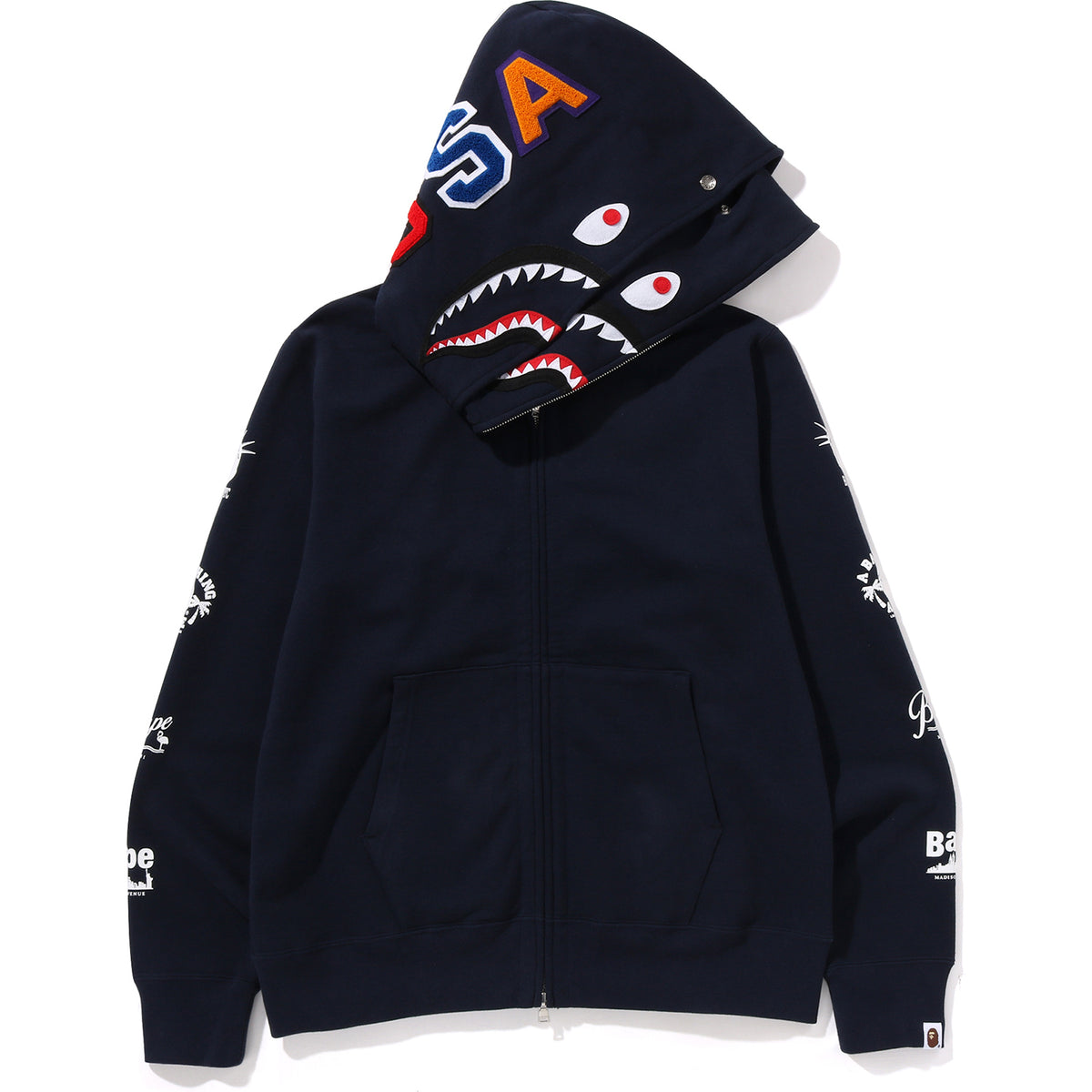 Bape Us Double Shark Full Zip Hoodie Mens - Trendy Layer