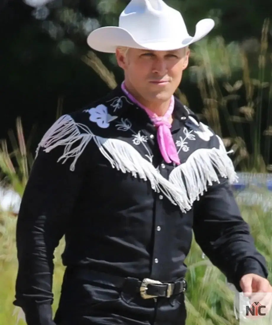 Barbie 2023 Ryan Gosling Black Shirt Clanton Jacket