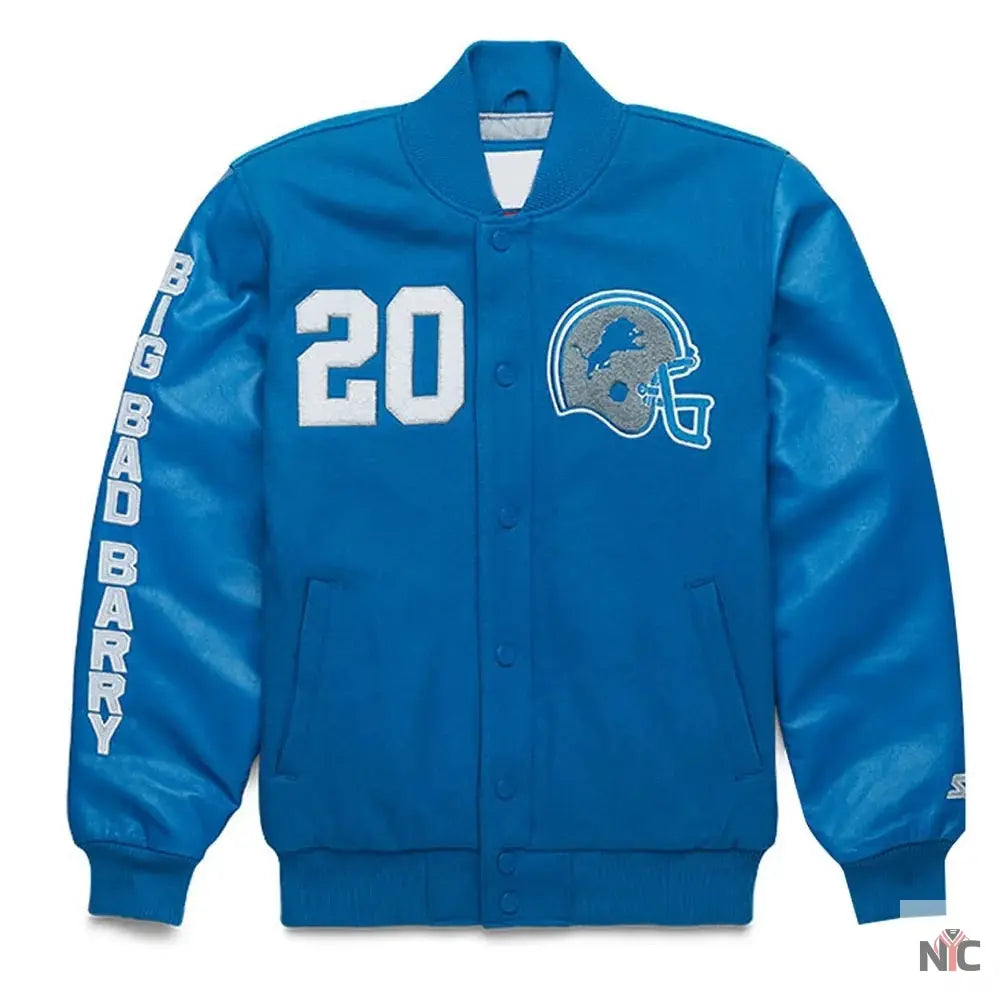 Barry Sanders Detroit Lions Jacket Clanton Jacket