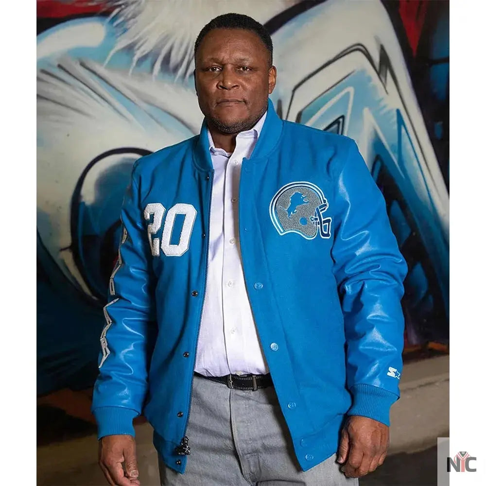 Barry Sanders Detroit Lions Jacket Clanton Jacket