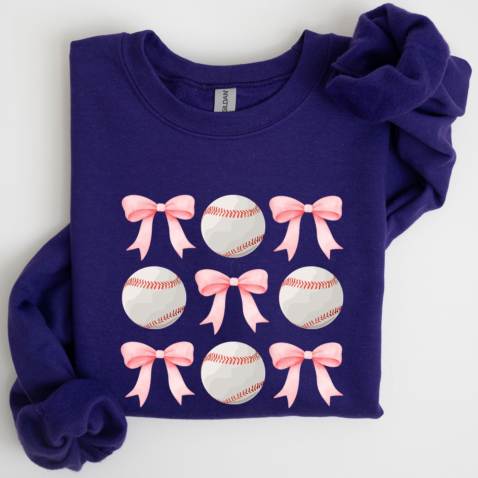 Baseball, Pink Bows, Mother, Mama, Sports, Coquette Sweatshirt