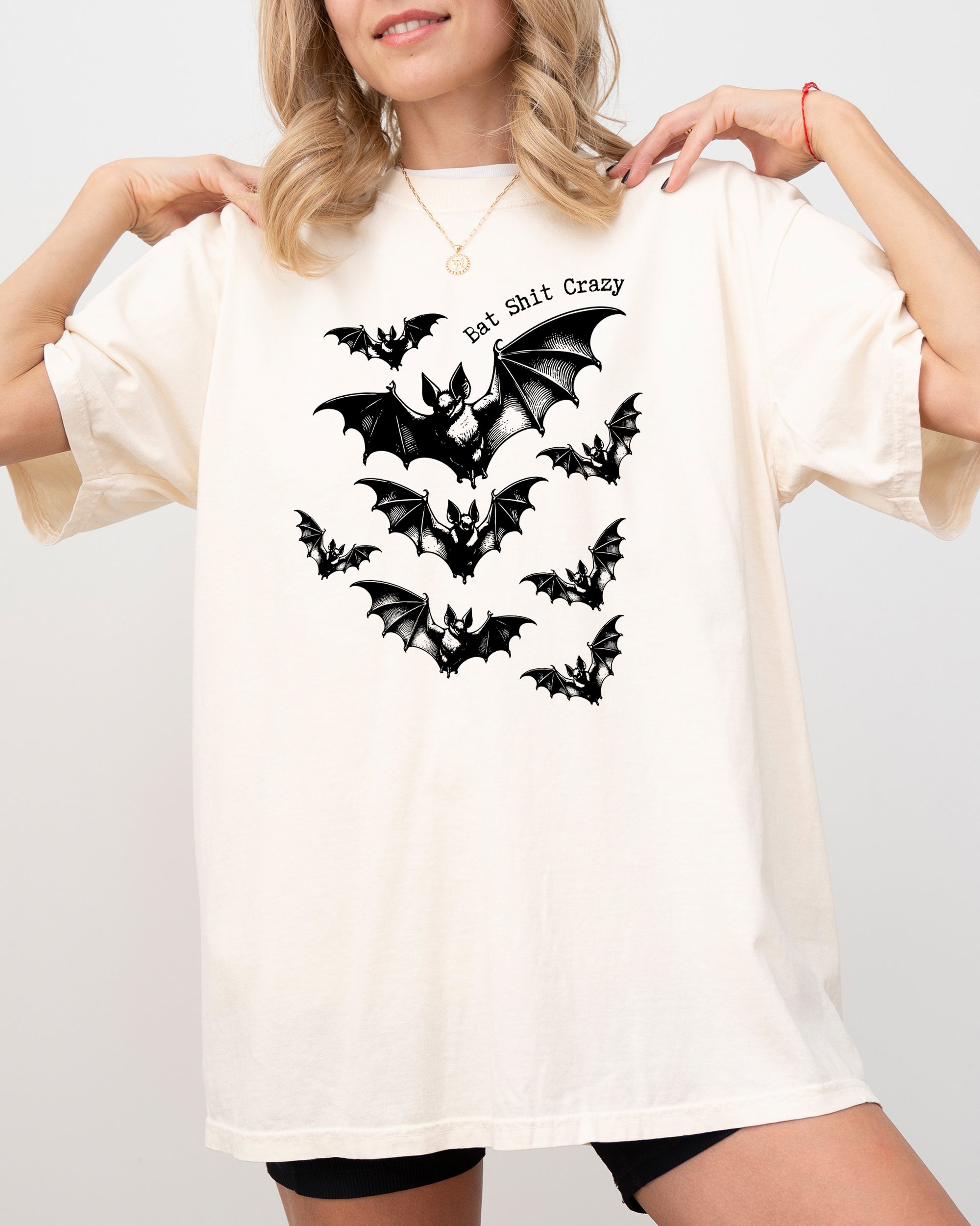 Bat Shit Crazy, Funny, Vulgar, Dirty, Halloween, Bats, Spooky, Witch Shirt Comfort Colors T-Shirt