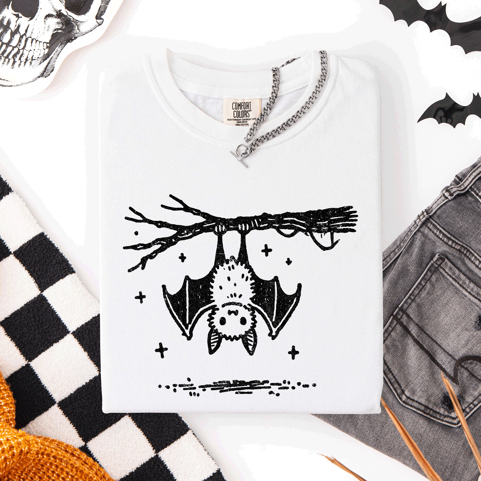 Bat, Cute, Adorable, Halloween, Comfort Colors T-Shirt
