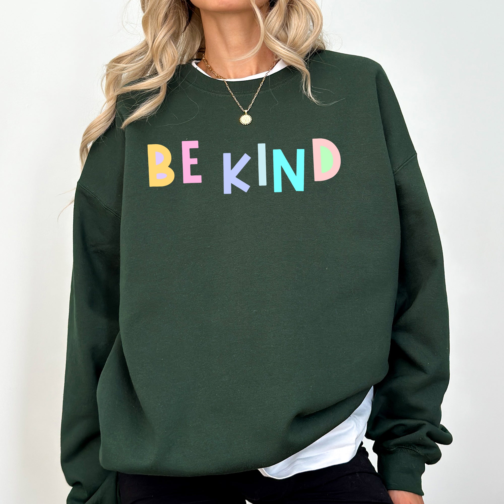 Be Kind Sweatshirt, Positivity, Funny, Sarcastic, Mom Gift, Mental Health, Colorful, Pastel, Crewneck, Crew Neck Sweatshirt