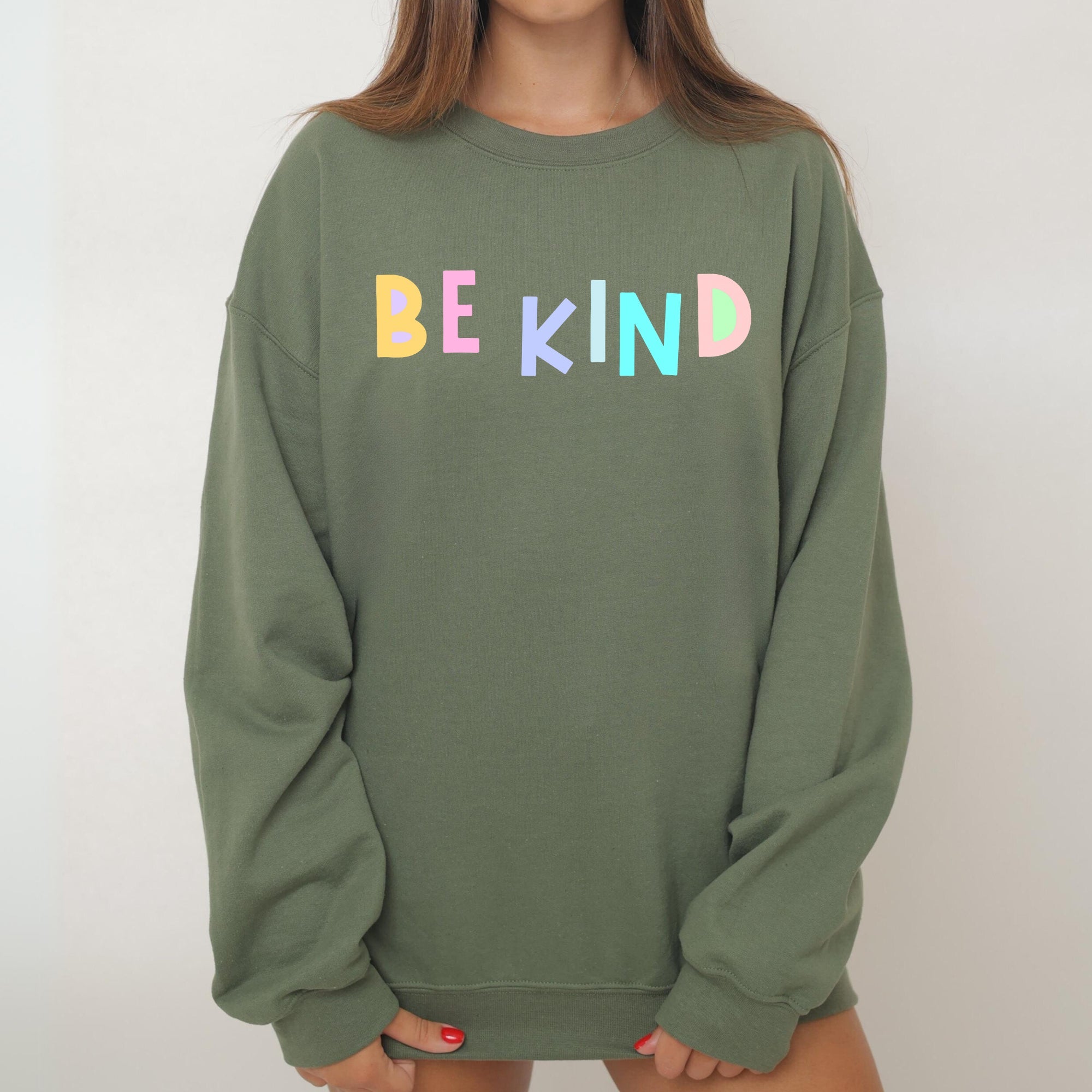 Be Kind Sweatshirt, Positivity, Funny, Sarcastic, Mom Gift, Mental Health, Colorful, Pastel, Crewneck, Crew Neck Sweatshirt