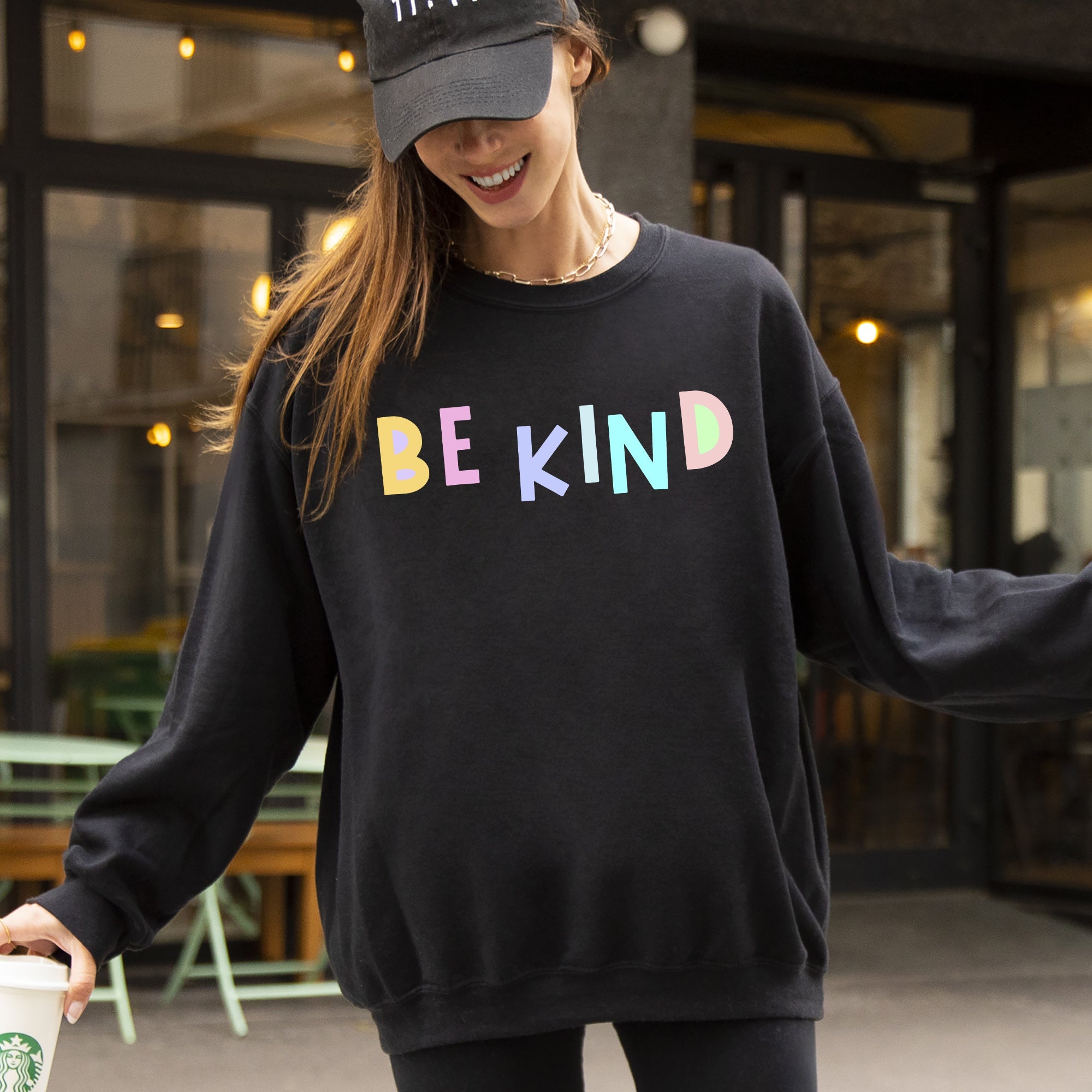 Be Kind Sweatshirt, Positivity, Funny, Sarcastic, Mom Gift, Mental Health, Colorful, Pastel, Crewneck, Crew Neck Sweatshirt