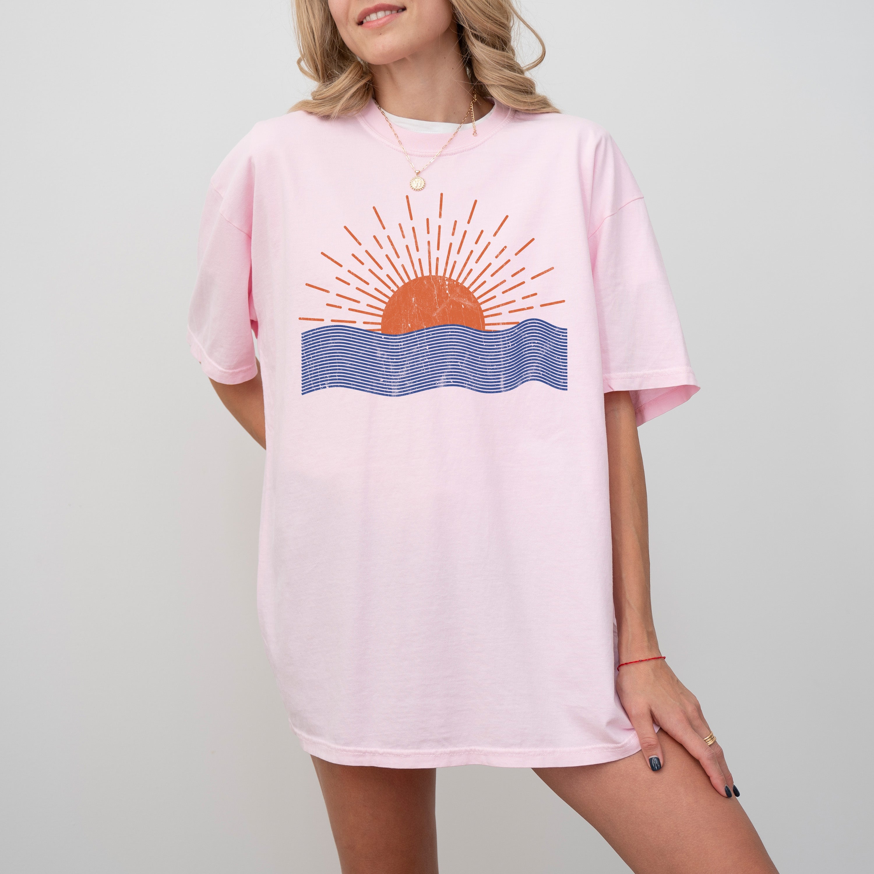 Beach Waves, Sunset, Summer Vibes, Vacation, Mykonos, Hot Girl Summer, Tshirt Comfort Colors T-Shirt