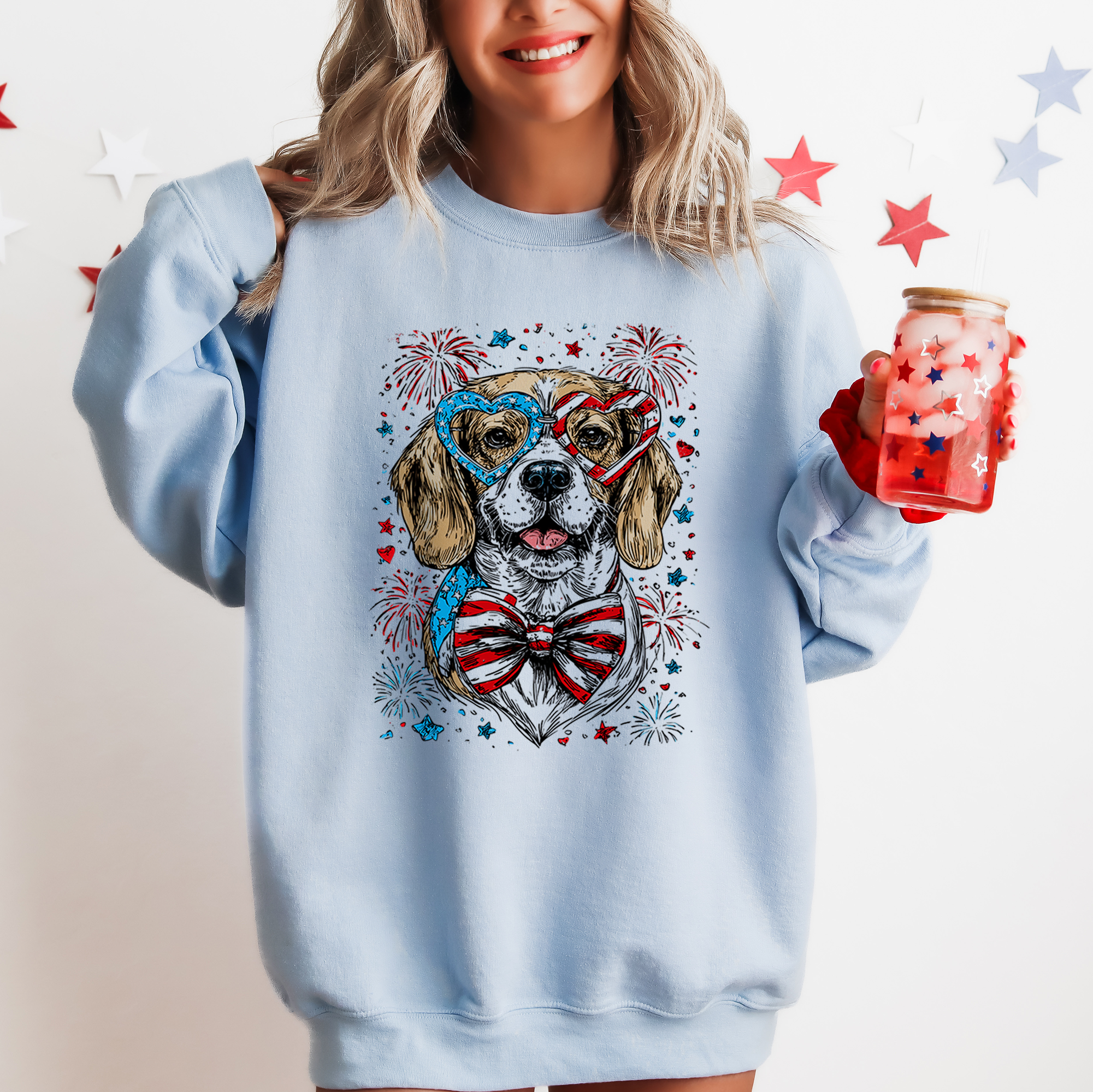 Beagle Patriotic Dog, USA, America, Pet Lover, 4th of July Sweatshirt