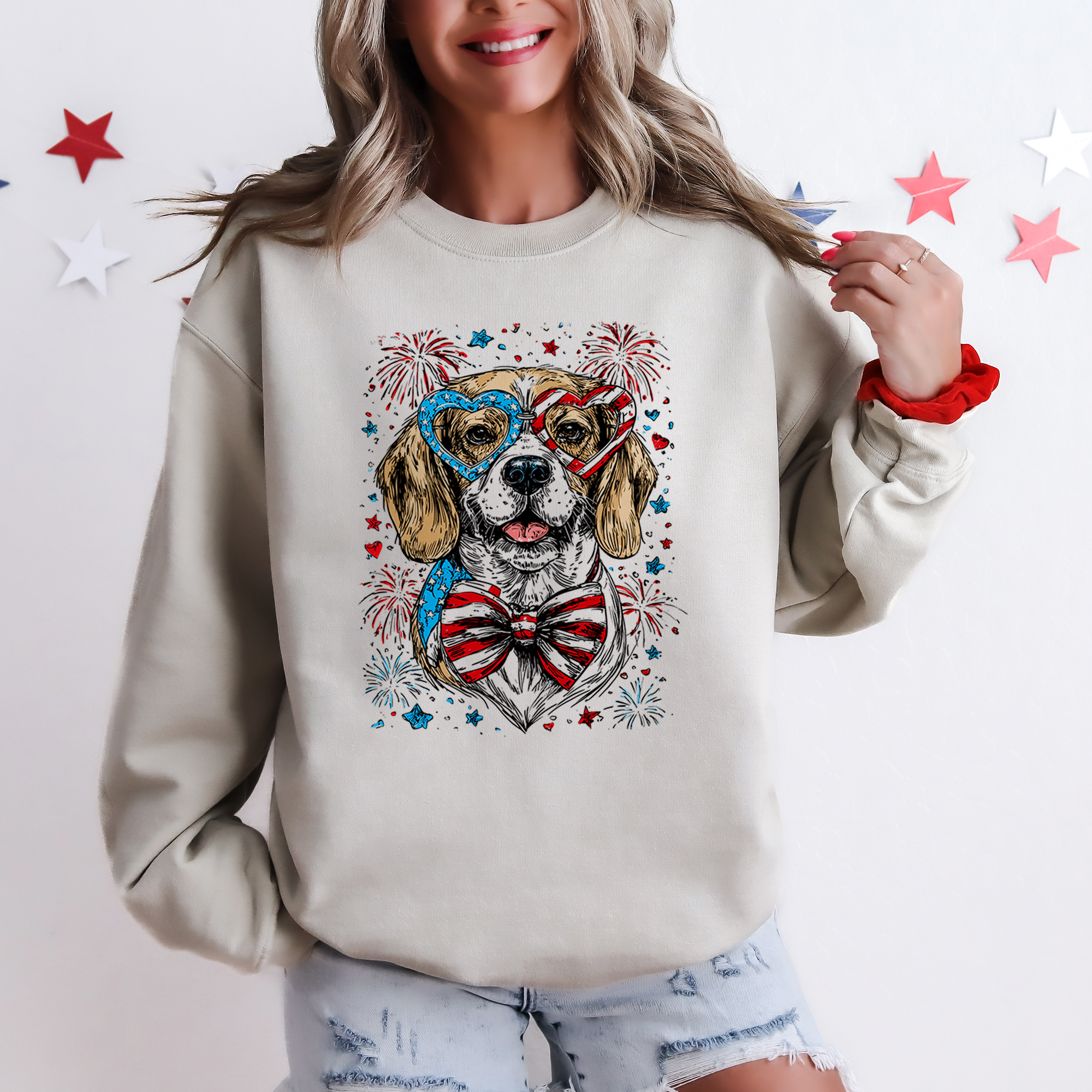 Beagle Patriotic Dog, USA, America, Pet Lover, 4th of July Sweatshirt