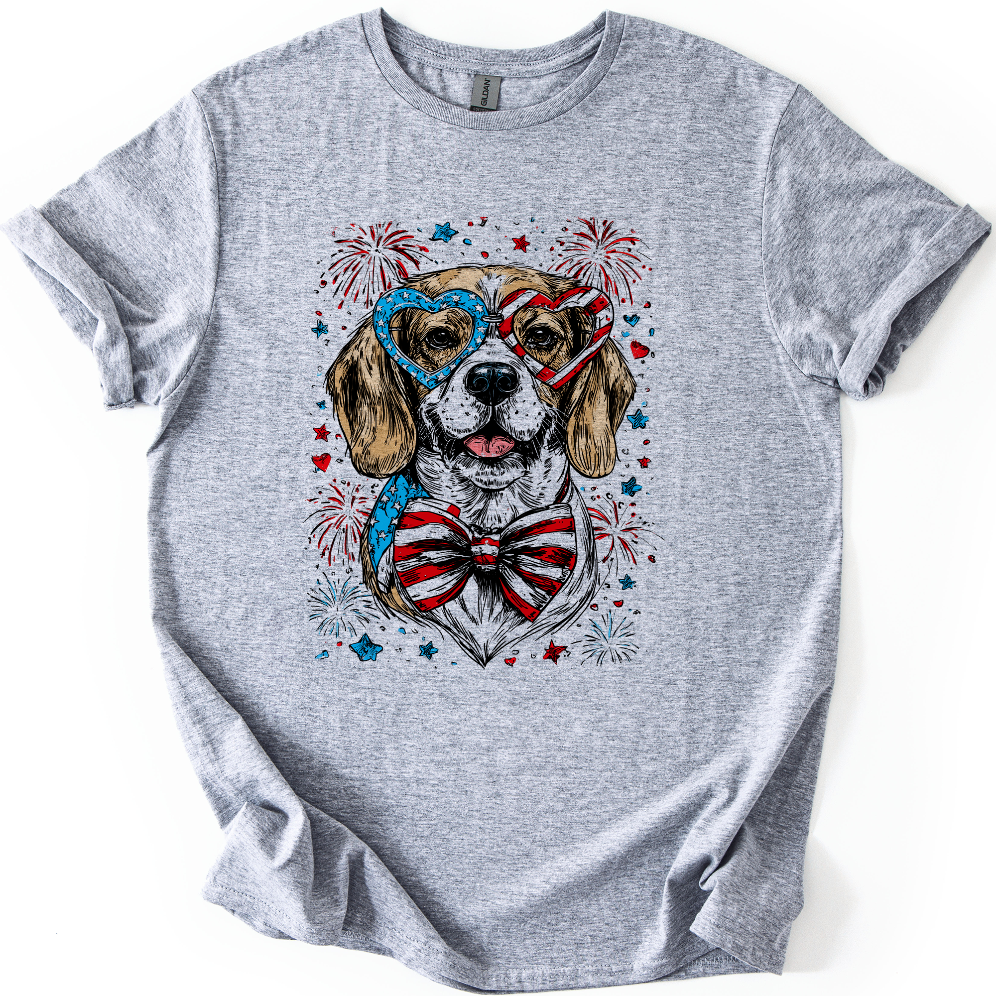 Beagle Patriotic Dog, USA, America, Pet Lover, 4th of July, Soft Style T-Shirt