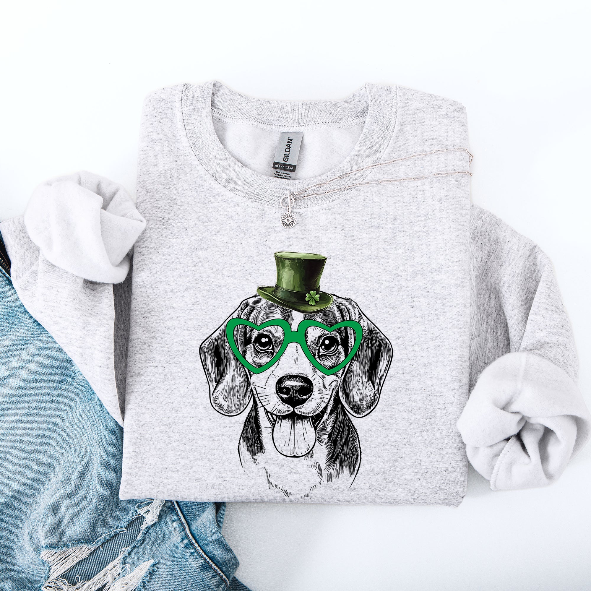 Beagle, Adorable Dog, St Patrick's Day, Lucky, Irish Sweatshirt