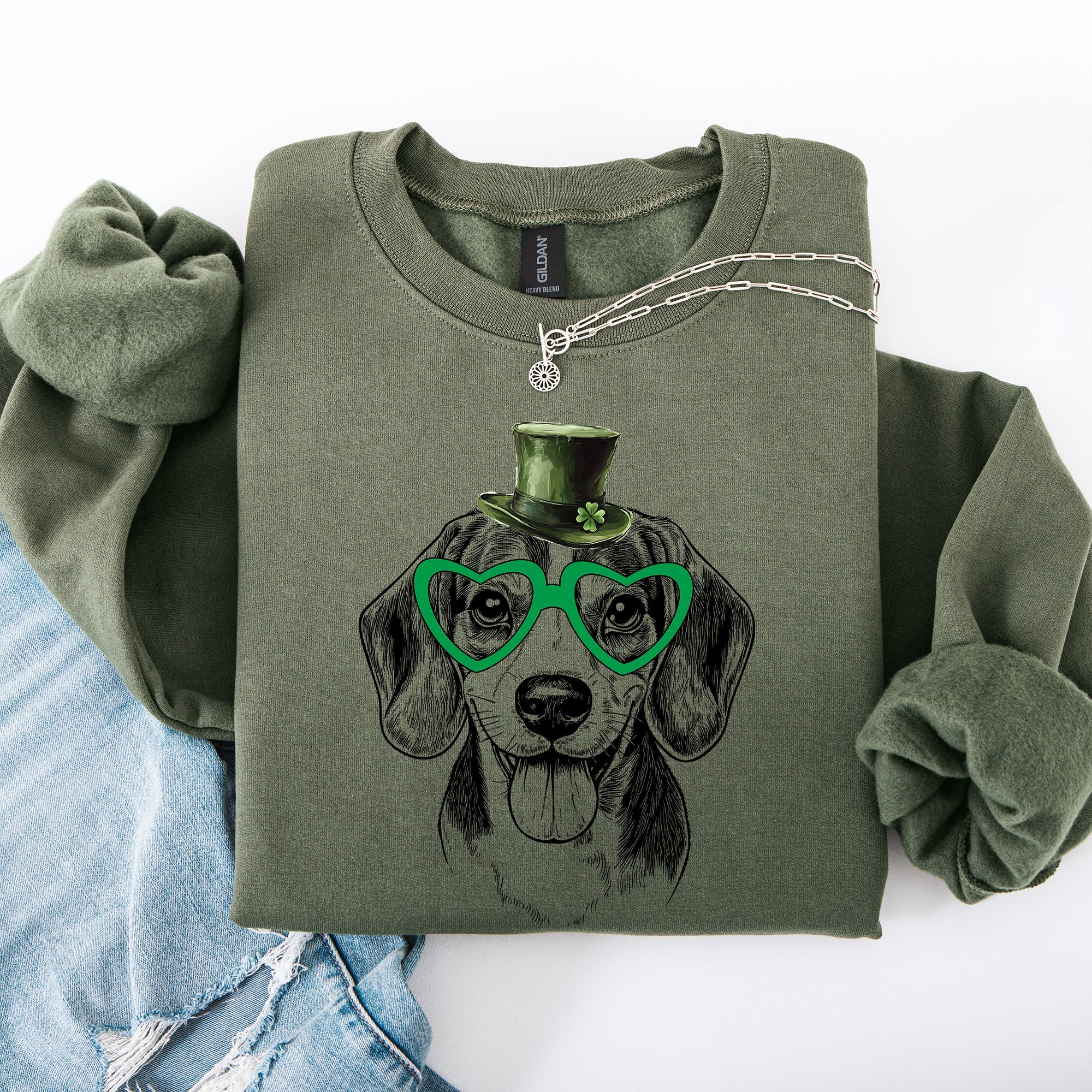Beagle, Adorable Dog, St Patrick's Day, Lucky, Irish Sweatshirt