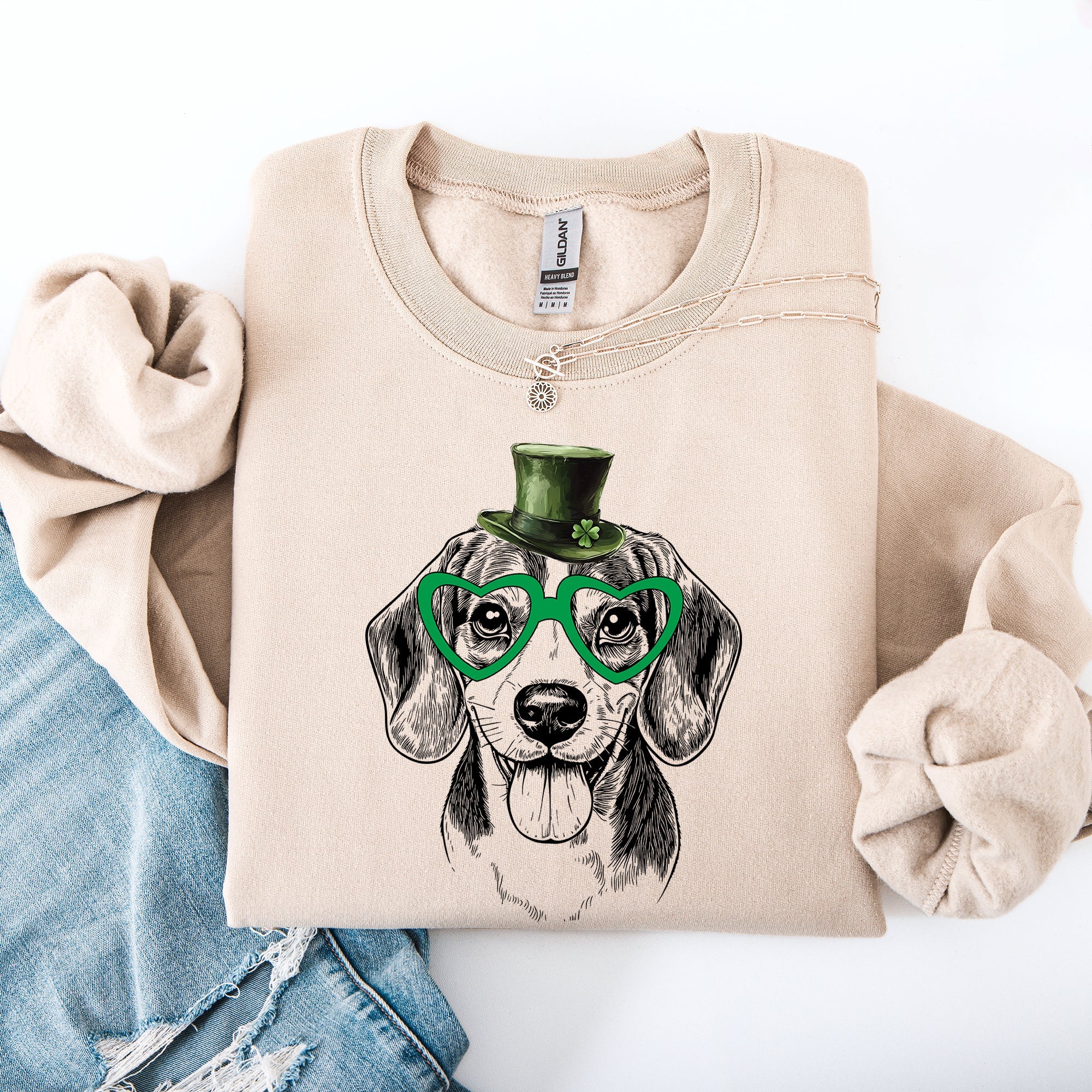 Beagle, Adorable Dog, St Patrick's Day, Lucky, Irish Sweatshirt